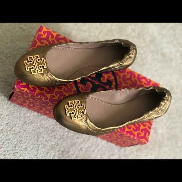 💕💕Tory Burch Melina Ballet-Bronze TumbledLeather - Picture 7 of 8
